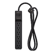 NXT Technologies Surge Protector, 6 AC Outlets, 4 ft Cord, 600 J, Black (NXT24373161)