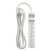 NXT Technologies Surge Protector, 6 AC Outlets, 8 ft Cord, 900 J, White (NXT24373162)