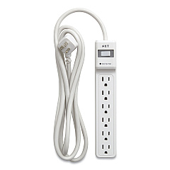 NXT Technologies Surge Protector, 6 AC Outlets, 8 ft Cord, 900 J, White (NXT24373162)
