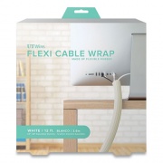 UT Wire Flexi Cable Wrap, 0.5" to 1" x 12 ft, White (UTWFCW12WH)