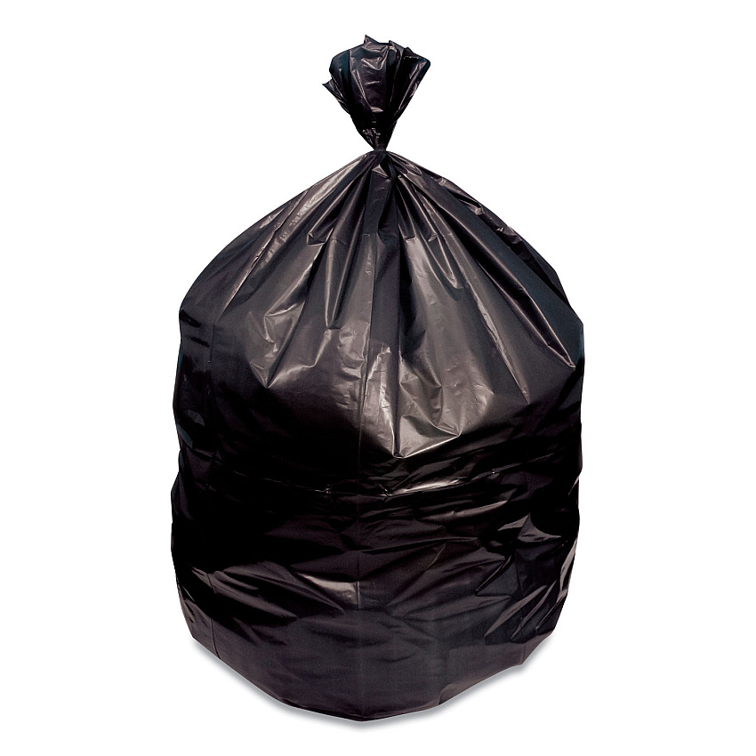Heritage Eco Blend Max Can Liners, 30 gal, 1 mil, 24" x 27", Black, 25 Bags/Roll, 20 Rolls/Carton (HERL4827YKER1)