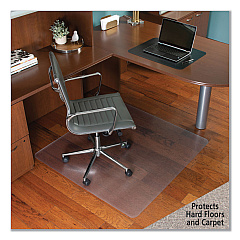 ES Robbins Floor+Mate, For Hard Floor to Medium Pile Carpet up to 0.75", 46 x 48, Clear (ESR121442)