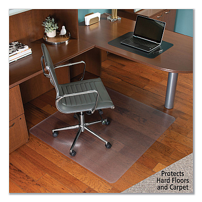 ES Robbins Floor+Mate, For Hard Floor to Medium Pile Carpet up to 0.75", 46 x 48, Clear (ESR121442)