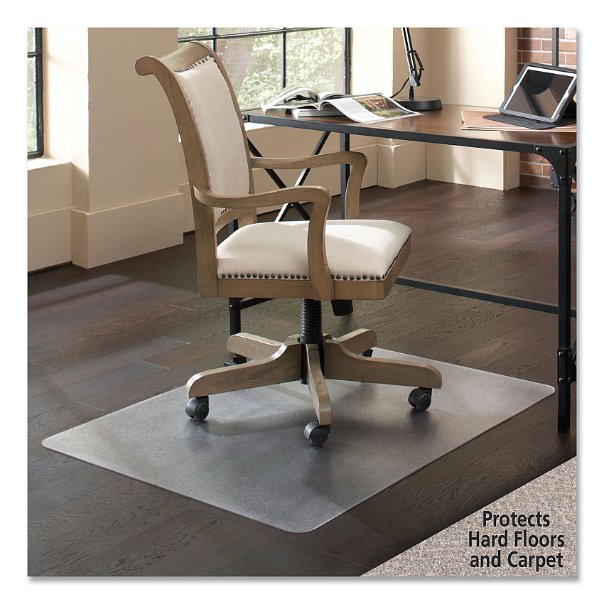 ES Robbins Floor+Mate, For Hard Floor to Medium Pile Carpet up to 0.75", 36 x 48, Clear (ESR121441)