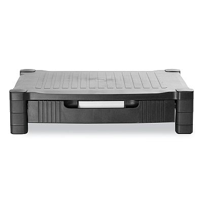 Mind Reader Monitor Stand Riser with Drawer, 17" x 13" x 3.75", Black, Supports 22 lbs (EMSDRPLMONSTBLK)