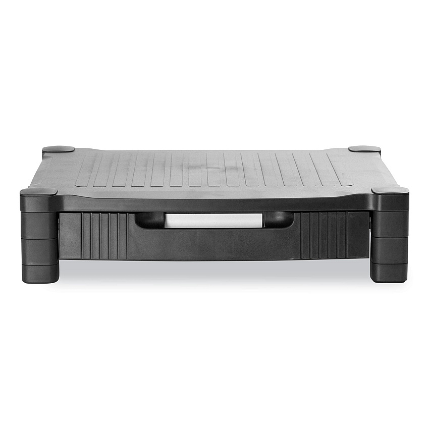 Mind Reader Monitor Stand Riser with Drawer, 17" x 13" x 3.75", Black, Supports 22 lbs (EMSDRPLMONSTBLK)