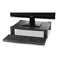 Mind Reader Adjustable Rectangular Monitor Stand, 17" x 13" x 3.75" to 5.75", Black, Supports 22 lbs (EMSPLMONSTBLK)