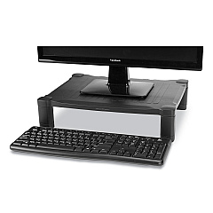 Mind Reader Adjustable Rectangular Monitor Stand, 17" x 13" x 3.75" to 5.75", Black, Supports 22 lbs (EMSPLMONSTBLK)