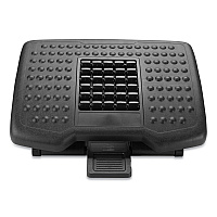 Mind Reader Adjustable Height Footrest with Rollers for Massage, 18w x 14d x 4.25h, Black (EMSFTROLLBLK)