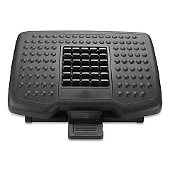 Mind Reader Adjustable Height Footrest with Rollers for Massage, 18w x 14d x 4.25h, Black (EMSFTROLLBLK)