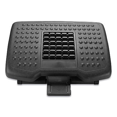 Mind Reader Adjustable Height Footrest with Rollers for Massage, 18w x 14d x 4.25h, Black (EMSFTROLLBLK)