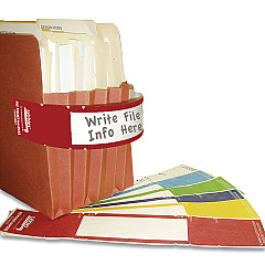 Tabbies File Pocket Handles, 9.63 x 2, Red/White, 4/Sheet, 12 Sheets/Pack (TAB68805)