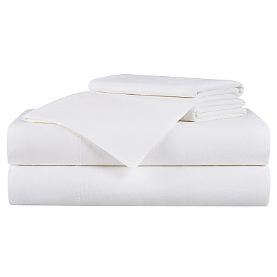 Aston & Arden Linacel Sheet Set Cali-king White, 4 Piece Set (P-SS-LNCALKG-WH)