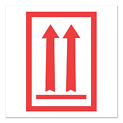 Decker Tape Products Pre-Printed Message Labels, Arrows Up Symbol, 3 x 5, White/Red, 500/Roll (DKTDL1930C)
