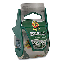 Duck EZ Start Premium Packaging Tape with Dispenser, 3" Core, 1.88" x 22.2 yds, Clear, 6/Pack (DUC8249227727)