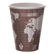Eco-Products World Art Renewable and Compostable Insulated Hot Cups, PLA, 8 oz, 40/Pack, 20 Packs/Carton (EPBNHC8WD)