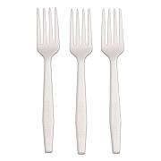 AmerCareRoyal Cpla Cutlery, Fork, White, Unwrapped, 1,000/carton (RPPL1801W)