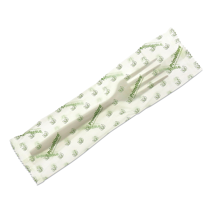 AmerCareRoyal Cpla Cutlery, Fork, White, Individually Wrapped, 1,000/carton (RPPL1801FW)