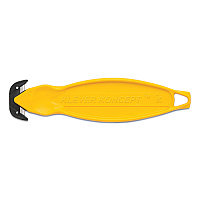 Klever Koncept Safety Cutter, 5.75" Plastic Handle, Yellow, 10/Pack (KLVKCJ2Y)