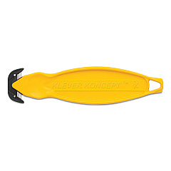 Klever Koncept Safety Cutter, 5.75" Plastic Handle, Yellow, 10/Pack (KLVKCJ2Y)