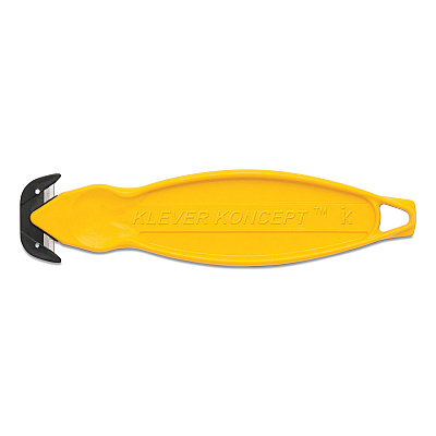 Klever Koncept Safety Cutter, 5.75" Plastic Handle, Yellow, 10/Pack (KLVKCJ2Y)