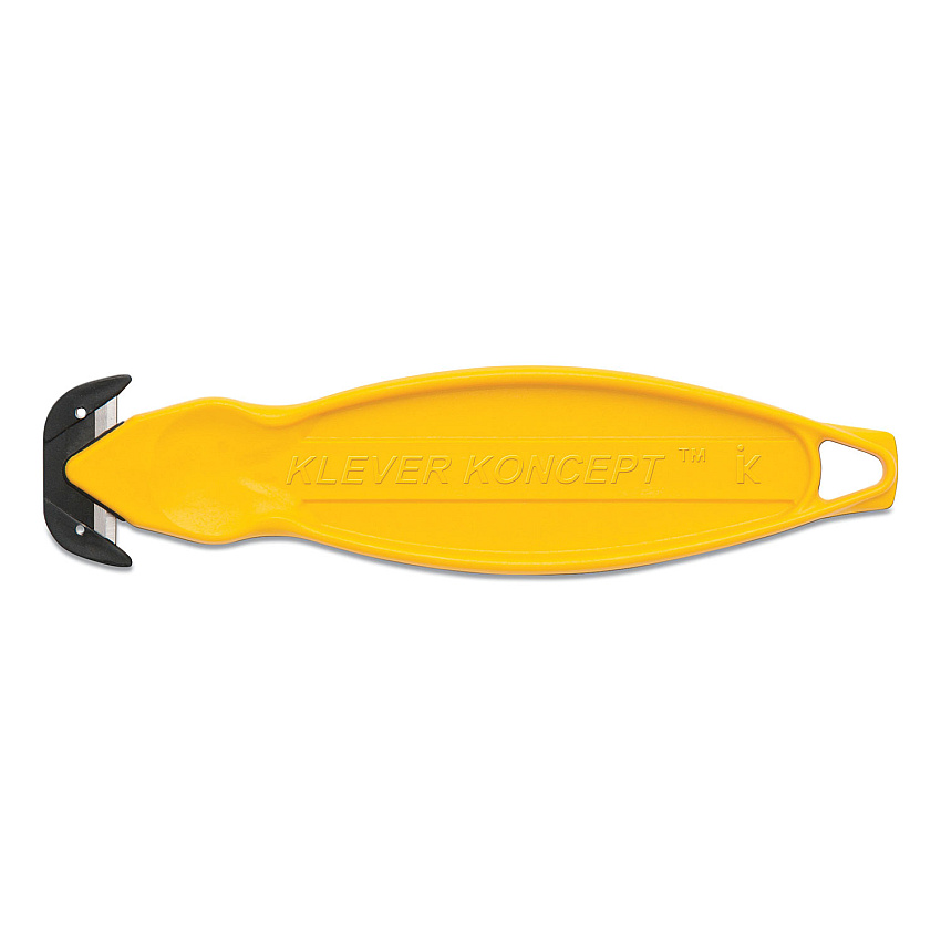 Klever Koncept Safety Cutter, 5.75" Plastic Handle, Yellow, 10/Pack (KLVKCJ2Y)