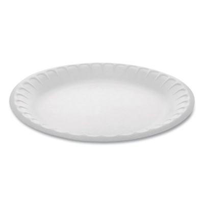 Pactiv Evergreen Placesetter Satin Non-Laminated Foam Dinnerware, Plate, 9" dia, White, 500/Carton (0TH10009)