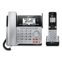 AT&T Connect to Cell TL86103 Two-Line Corded/Cordless Phone, Corded Base Station and 1 Additional Handset, Black/Silver