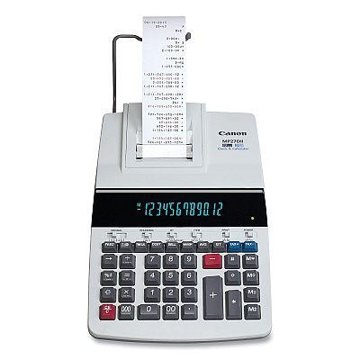 Canon MP27DII 12-Digit Desktop Printing Calculator, Black/Red Print, 4.8 Lines/Sec (CNM8707B001AA)