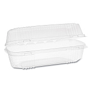Pactiv Evergreen ClearView SmartLock Hinged Lid Container, Hoagie Container, 27 oz, 9.25 x 4.5 x 3, Clear, Plastic, 250/Carton (PCTYCI81049)