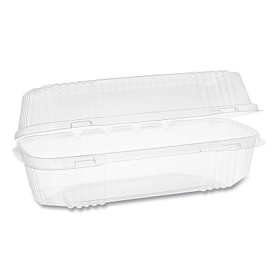 Pactiv Evergreen ClearView SmartLock Hinged Lid Container, Hoagie Container, 27 oz, 9.25 x 4.5 x 3, Clear, Plastic, 250/Carton (PCTYCI81049)