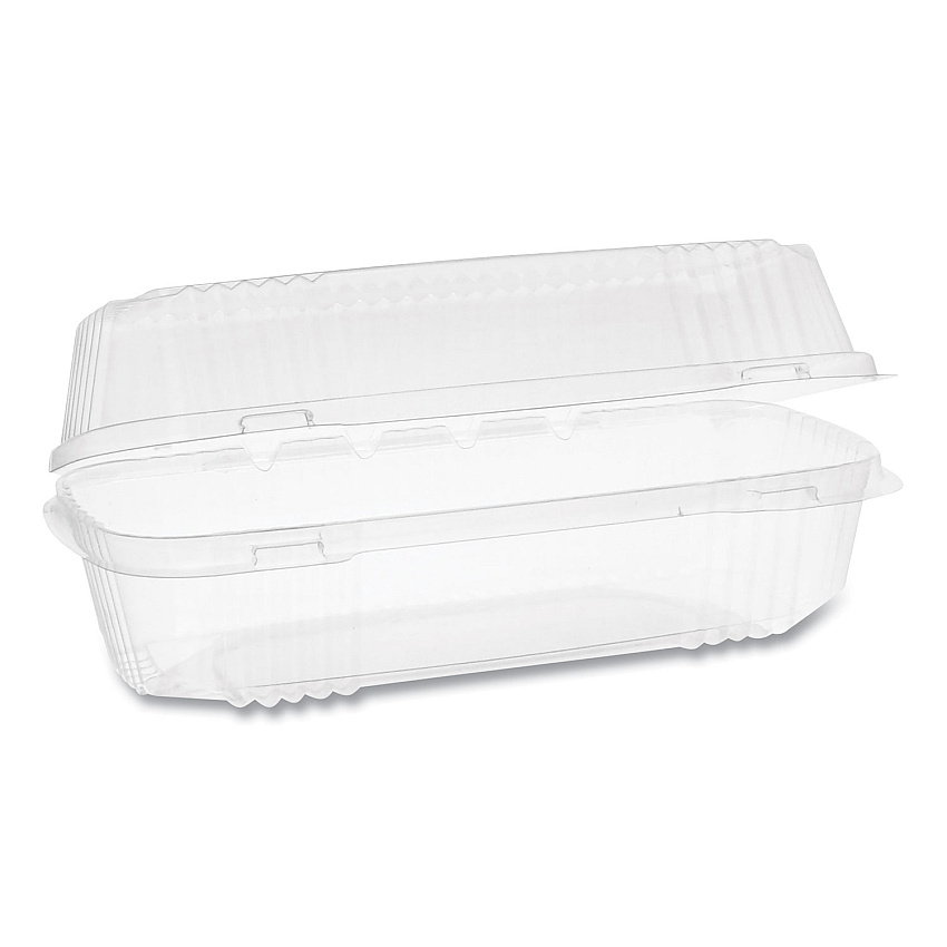 Pactiv Evergreen ClearView SmartLock Hinged Lid Container, Hoagie Container, 27 oz, 9.25 x 4.5 x 3, Clear, Plastic, 250/Carton (PCTYCI81049)