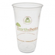 Pactiv Evergreen EarthChoice Compostable Cold Cup, 24 oz, Clear/Printed, 580/Carton (YPLA24CEC)