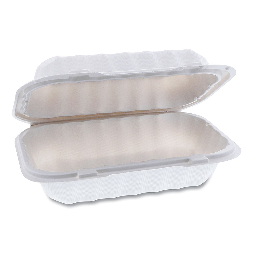 Pactiv Evergreen EarthChoice SmartLock Microwavable MFPP Hinged Lid Container, 9 x 6 x 3, White, Plastic, 270/Carton (PCTYCN80961)