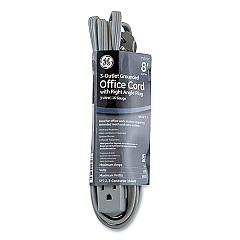 GE Power Strip, 3 Outlets, 8 ft Cord, Gray (GEL5055243027)