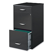 Office Designs Utility File Cabinet, 3-Drawers: Pencil/File/File, Letter, Charcoal, 14.5" x 18" x 27.13" (HID18606)