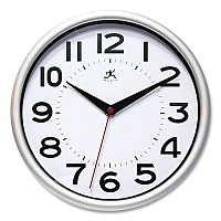 Infinity Instruments Metro Wall Clock, 9" Diameter, Silver Case, 1 AA (sold separately) (IFM14220SV3364)