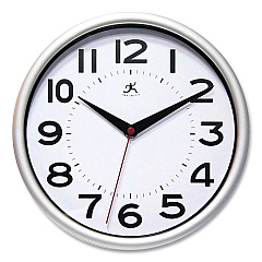 Infinity Instruments Metro Wall Clock, 9" Diameter, Silver Case, 1 AA (sold separately) (IFM14220SV3364)