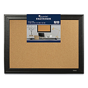 Quartet Cork Bulletin Board with Black Frame, 23 x 17, Tan Surface (QRT79281)