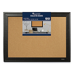 Quartet Cork Bulletin Board with Black Frame, 23 x 17, Tan Surface (QRT79281)