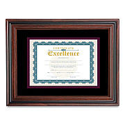 Victory Light Document Frame with Mat, 11 x 14, Rosewood/Black (VLUVS4501B114)