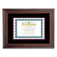 Victory Light Document Frame with Mat, 11 x 14, Rosewood/Black (VLUVS4501B114)