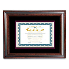 Victory Light Document Frame with Mat, 11 x 14, Rosewood/Black (VLUVS4501B114)
