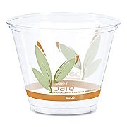 Dart Bare Eco-Forward RPET Cold Cups, ProPlanet Seal, 9 oz, Leaf Design, Clear/Green/Orange, 1,000/Carton (DCCRTP9RBARE)