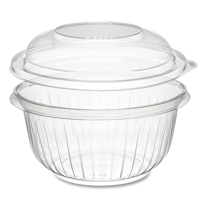 Dart PresentaBowls Bowl/Lid Combo-Paks, Dome Lid, 16 oz, Clear, Plastic, 63/Pack, 4 Packs/Carton (DCCC16BCD)