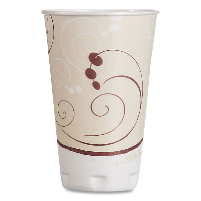 Dart Trophy Plus Dual Temperature Insulated Cups in Symphony Design, 16 oz, Beige, 50/Pack, 15 Packs/Carton (SCCX16NJ8002)