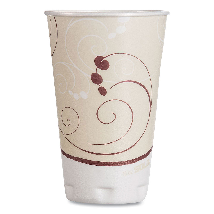 Dart Trophy Plus Dual Temperature Insulated Cups in Symphony Design, 16 oz, Beige, 50/Pack, 15 Packs/Carton (SCCX16NJ8002)