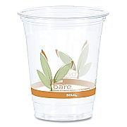 Dart Bare Eco-Forward RPET Cold Cups, ProPlanet Seal, 12 oz to 14 oz, Leaf Design, Clear, Squat, 50/Pack, 20 Packs/Carton (DCCRTP12BARECT)