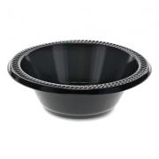 Pactiv Evergreen Prairieware Impact Plastic Dinnerware, Bowl, 12 oz, 5" dia, Black, 1,000/Carton (YPIB12E)