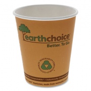 Pactiv Evergreen EarthChoice Compostable Paper Cup,, 8 oz, Orange, 1,000/Carton (DPHC8EC)